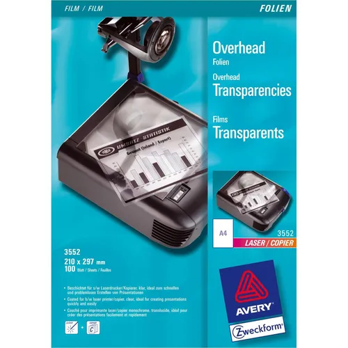 Avery Overhead-Folien (A4, 100 Stk., 100 µm) (3552)