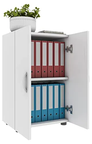 VCM Büroschrank Ulas 2-Fach Weiß in weiß von VCM