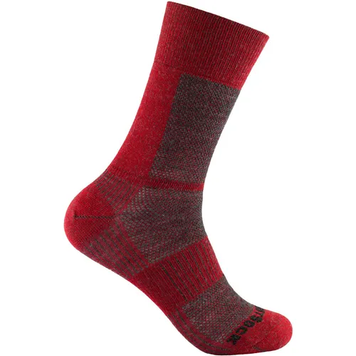Wrightsock Coolmesh II Merino Crew Socken – Größe 45.5, rot in rot von Wrightsock