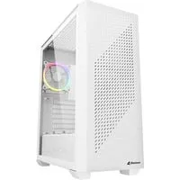 Sharkoon PC Gehäuse VS9 RGB White ATX - Elegantes Design mit RGB-Beleuchtung - PC-Gehäuse mit stylischem weißen Finish und anpassbarer RGB-Beleuchtung für ein individuelles Setup.