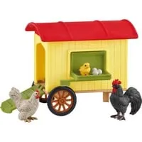 Schleich 42572 - Farm World Hühnerstall Spielset - Spielset mit 5 Teilen, inklusive exklusiven Spielzeug-Hühnern und Hühnerstall, ideal für kreative Rollenspiele und fördert die Fantasie der Kinder.