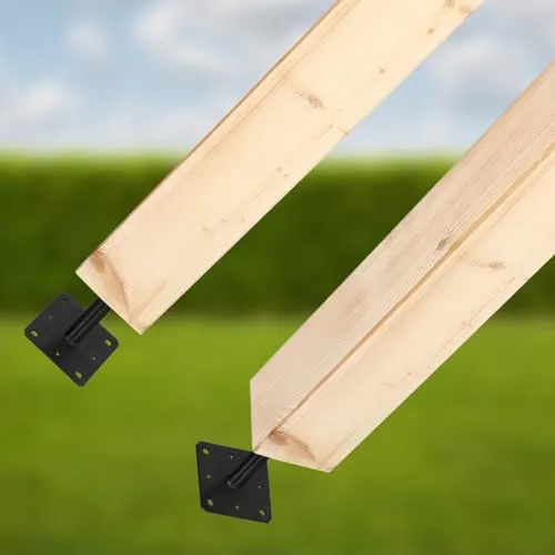 KOTARBAU® 2 Stk Pfostenträger pulverbeschichtetem Stahl 110x110x250mm Anthrazit Pfostenträger Einschlaghülse höhenverstellbar Zaunpfosten Aufschraubhülse Bodenhülse Balkenschuh Bodenanker Balkenschuhe