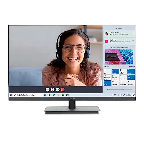 MEDION P53205 (MD 22011) 80 cm (32 Zoll) QHD Monitor (Adaptive Sync, HDMI, DisplayPort, schlankes Gehäuse, mehrsprachiges Menü)