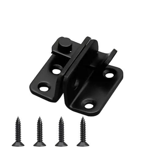 Edelstahl Riegelschloss,Türriegel Riegel mit Fester Schraube Türriegel Schwarz Klein Riegelschloss Abschliessbar für Scheune,Schrank,Garten,Badezimmer,Garage,Fenster,Schiebetür,Schuppen,Schloss