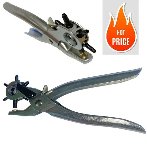 Revolverlochzange für Leder - Multifunktionale Ösenzange - Zangen für präzise Löcher in Leder, robust aus Stahl, ideal für DIY-Projekte und handwerkliche Arbeiten.