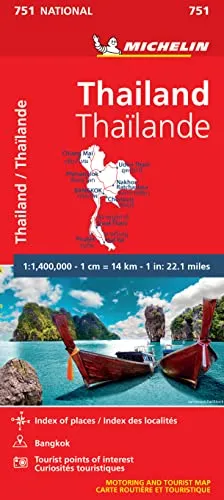 Michelin Thailand: Straßen- und Tourismuskarte 1:1.400.000 (MICHELIN Nationalkarten)