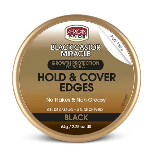African Pride Black Castor Miracle Black Edge Gel 64g