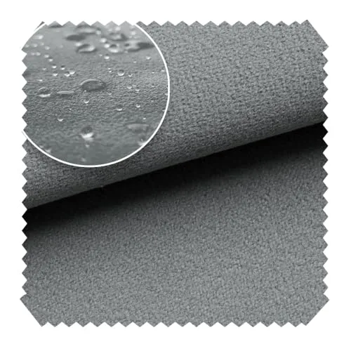 novely® TRITON - Microfaser Velours in Wildleder-Optik - Wasserabweisender Möbelstoff - Pflegeleichte Meterware 1lfm Farbe: 33 Grau
