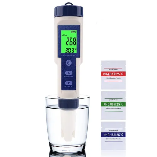 WANGCL 5-in-1-LCD-Digital-pH-Messgerät – Präziser Qualitätstester für Garten und Aquarien