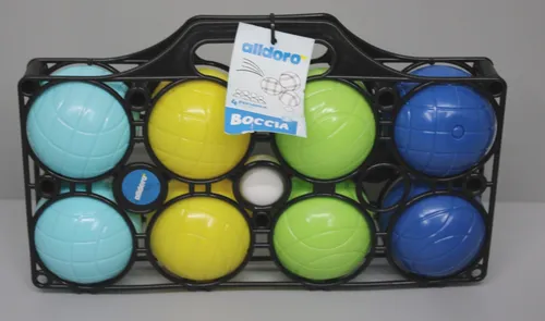 Alldoro Boccia-Set Spiel mit 8 bunten Kugeln und einer Zielkugel Ab 3+ Jahre NEU