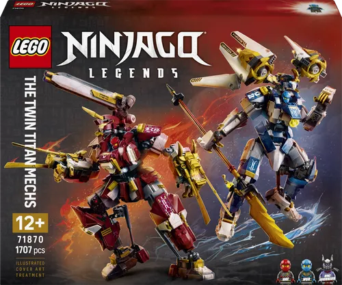 LEGO® Ninjago 71870 - Die Zwillings-Titanmechs - Vollständiges Set mit 1707 Teilen. Ideal für kreative Bauprojekte und spannende Action-Szenen im Ninjago-Universum. Für Fans ab 12 Jahren.
