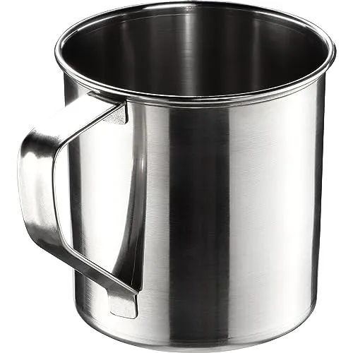 KADAX Edelstahlbecher, widerstandsfähiger Kaffeebecher mit Henkel, bruchsicherer Trinkbecher, Isolierte Tasse, Thermobecher für Kaffee, Tee, Saft und Wasser (9cm / 1 Stück)