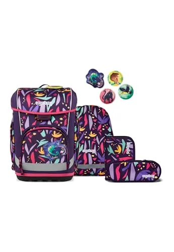 ergobag cubo light Schulranzen-Set 6-teilig - Ultraleicht und Ergonomisch - Schulranzen-Set für Grundschulkinder, mit nur 860g das leichteste Modell, ausgestattet mit ergonomischem Hugging-System und praktischen Fächern für eine optimale Gewichtsverlagerung.