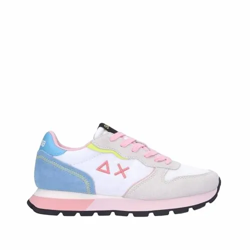 SUN68 Ally Color Explosion Z35204_39 Damen-Sneaker - Modische Damen-Sneaker in Weiß mit bunten Akzenten, perfekt für einen trendigen Look und optimalen Tragekomfort.