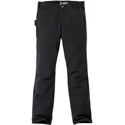 Carhartt Duck Double Front Cargohose - Schwarz - W36/L32 - Robuste Arbeitshose aus langlebigem Duck-Baumwoll-Material, ideal für Handwerker. Mit Rugged Flex® Stretch-Technologie für optimale Bewegungsfreiheit und verstärkten Taschen für Werkzeuge.