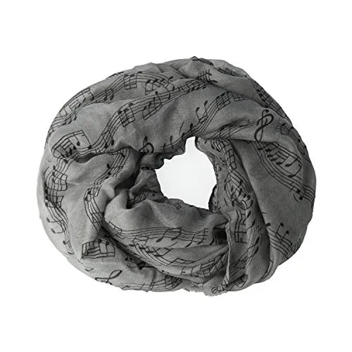 mugesh Rund-Schal Notenzeile grau-schwarz groß in grau von Mugesh