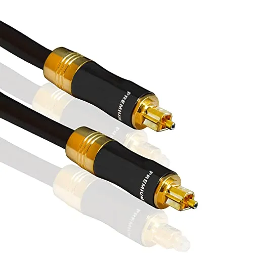 Premium X 1m GOLD-LINE Optisches Toslink Kabel Digital-Audiokabel Lichtleiter SPDIF ODT LWL Stecker vergoldet