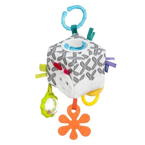 Fehn Activity-Würfel Raupe – Motorik-Spielzeug mit Greifelementen zum Aufhängen für Babys frühkindliche Entwicklung – Lernwürfel für Babys & Kleinkinder ab 0+ Monaten