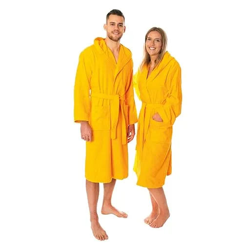 Produktbild Lavea Mexico Bademantel aus 100% Baumwolle – Weicher Frottee Morgenmantel mit Kapuze für Damen und Herren
