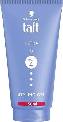 Schwarzkopf TAFT Gel Ultra Styling (150ml), Haargel für gestärktes Haar mit ultrastarkem Halt, sanft zu Haar und Kopfhaut, veganes, Haarstyling-Gel