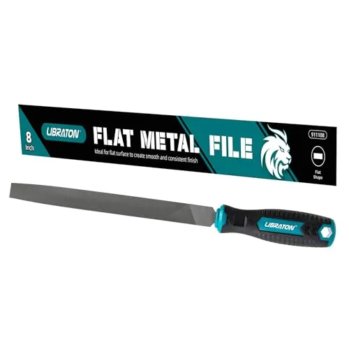 LIBRATON 200MM-Flachfeile für Metall, Metallfeilenwerkzeug, Feile aus Kohlenstoffstahl, Handfeile für Metall, Metallbearbeitung, Holz, Kunststoff, Flachfeile zum Verfeinern, Formen und Schaben
