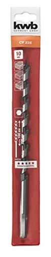 kwb Schlangenbohrer Ø 10,0 mm (Länge 235 mm, 6 mm Sechskantschaft, präzisionsgeschliffen)