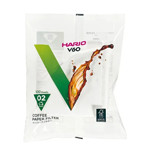Papierfilter Hario Misarashi V60-2 - 100 Stück Braune Einwegkaffeefilter, ideal für perfekten Kaffeegenuss und einfache Zubereitung