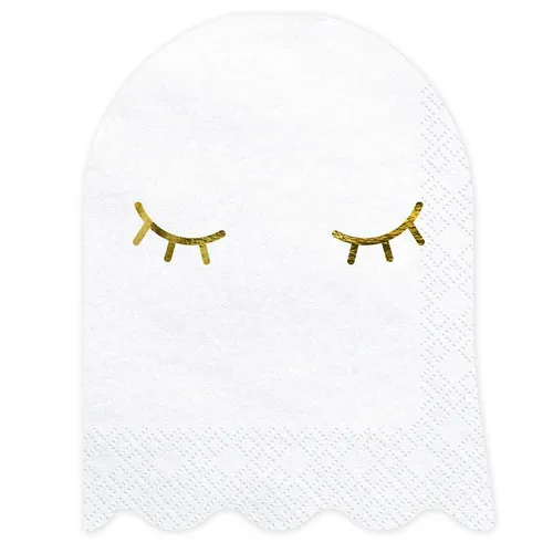 Stück Papierservietten Geist in Weiß 11x14cm Halloween 20 in orange von PartyDeco