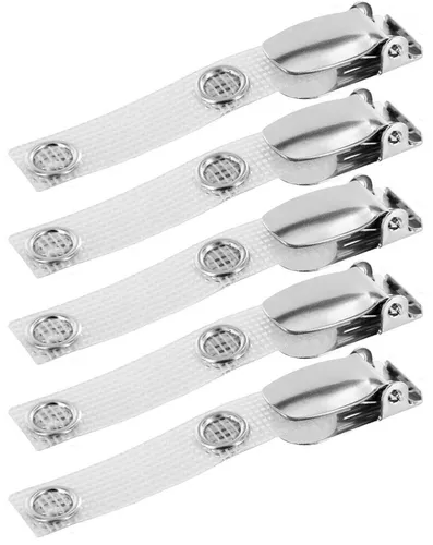 5x Befestigungsclip für Ausweishalter Kartenhalter Namensschild gewebeverstärkt