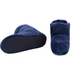 RAIKOU COSYSCHOE Hausschuhe-Pantoffel Stiefel für Damen, Herren aus Micro Flausch mit ABS und Rutschfester Sohle, Super Flauschige Nachtblau-37/40 - Blau - 37-40