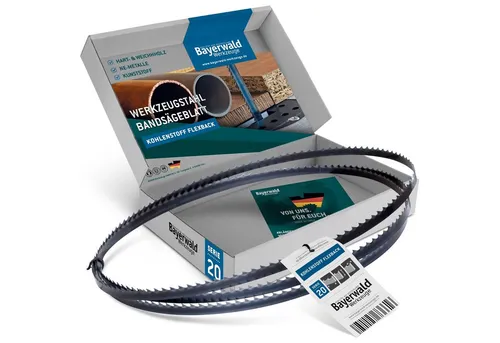 Bayerwald Bandsägeblatt 3380 x 20 x 0.65 x 4 - Qualität aus Deutschland - Bandsägeblatt für Holzverarbeitung, hergestellt aus hochwertigem Flexback-Stahl. Ideal für präzise Schnitte in Weich- und Hartholz. Made in Germany für höchste Qualität.