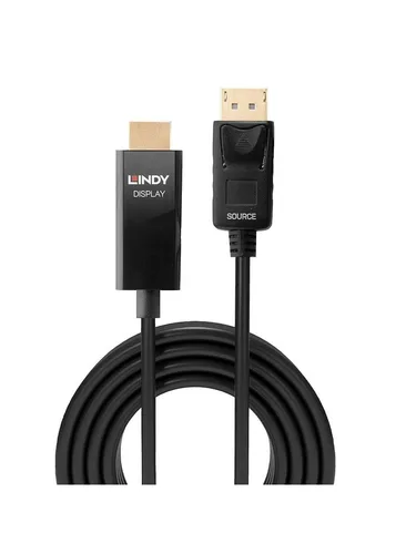 Lindy Adapterkabel - DisplayPort zu HDMI 2m - HiFi-Kabel mit hoher Auflösung, unterstützt 4K bei 60 Hz für gestochen scharfe Bildqualität und optimale Signalübertragung.