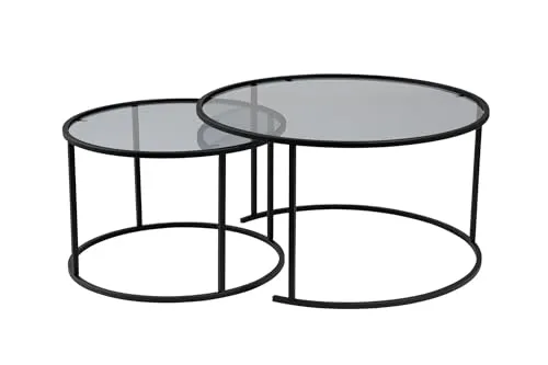 Schwarzes und graues Couchtisch-Set - Stylisches Couchtisch-Set in Schwarz und Grau, ideal für Ihr Wohnzimmer. Mit robustem Metallrahmen und kompakten Maßen für optimale Nutzung.