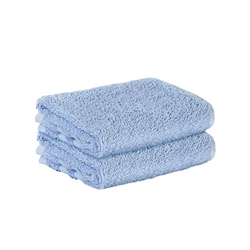 StickandShine 2er SET Premium Frottee Gästehandtuch 30x50 cm in hellblau in 500g/m² aus 100% Baumwolle