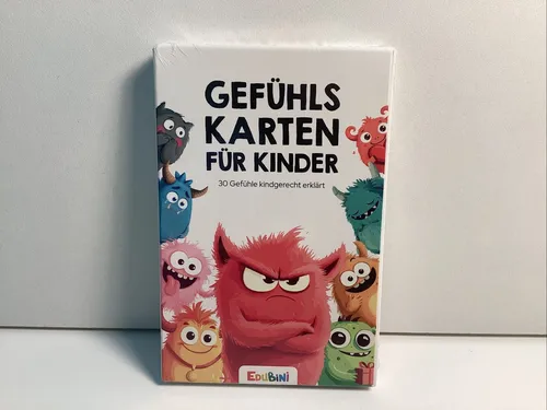 Gefühlskarten für Kinder - EDUBINI (S172) - Gesellschaftsspiel zur spielerischen Förderung emotionaler Intelligenz, mit 30 kindgerecht erklärten Gefühlen für mehr Verständnis und Empathie.