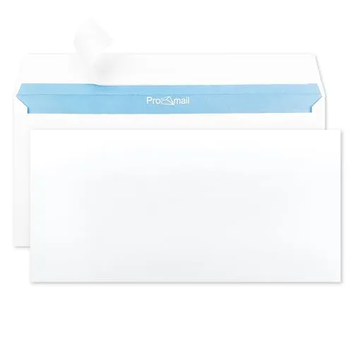 Produktbild Netuno 100 weiße Briefumschläge DIN Lang 11 x 22 cm 90g Umschläge Weiß ohne Fenster lange Briefkuverts haftklebend DL Briefhüllen Postumschläge Papierumschläge Geschäftsumschläge mit Innendruck