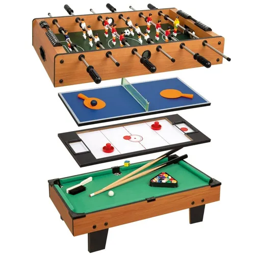 Multispiel-Tisch Colorbaby 4 in 1 - 81 x 27 x 43 cm, vielseitiger Tisch für Tischfußball, Ping Pong, Billard und Hockey, ideal für die ganze Familie