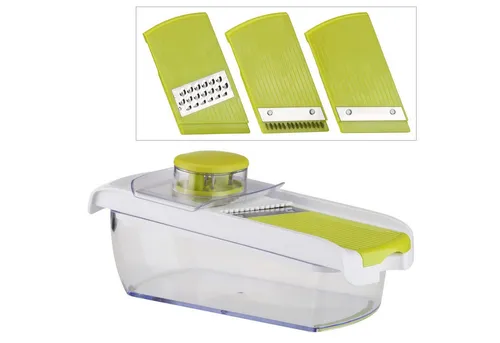 Gravidus Küchenreibe Gemüsereibe Set, Aufsätze & Auffangbehälter