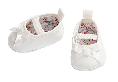 HELESS PUPPENKLEIDUNG BALLERINAS WEISS 38 - 45 cm PUPPE KLEIDUNG SCHUHE
