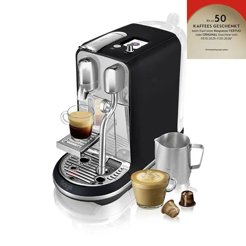 Sage Nespresso Maschine Creatista Plus matt schwarz - 1-Tassen-Kaffeemaschine, perfekter Milchschaum für Latte Art und individuelle Kaffeezubereitung