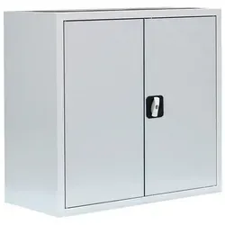 Stahl-Aktenschrank Lichtgrau 750 x 800 x 383 mm - Büroschrank aus langlebigem Stahl, abschließbar mit Zylinderschloss, ideal für sichere Lagerung von Akten und Werkzeug. Flexibel einsetzbar mit höhenverstellbaren Einlegeböden.