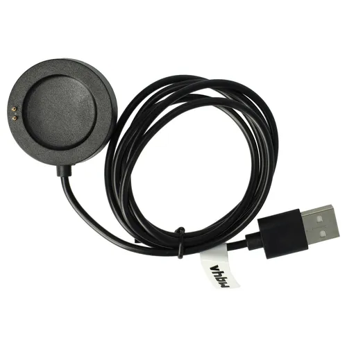 vhbw USB-Ladestation kompatibel mit Xiaomi Watch S2 46mm, 42mm Smartwatch - Ladeschale mit Aufladekabel, 102 cm Schwarz