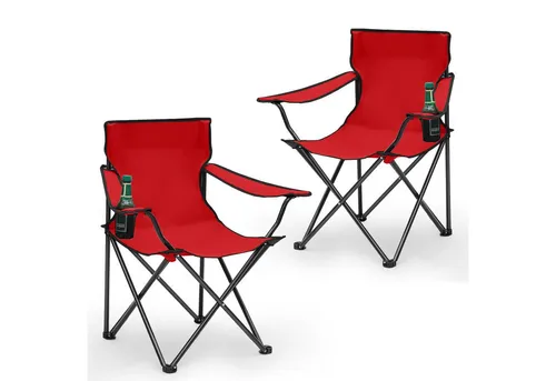 SUNULA Faltbarer Campingstuhl mit Getränkehalter (2 St)