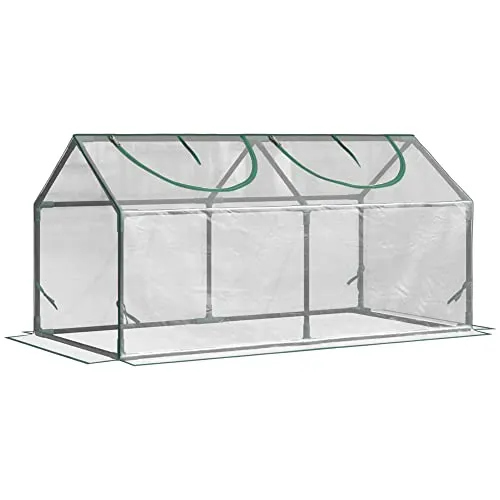 Outsunny Mini-Gewächshaus 120L x 60B x 60H cm - Zubehör für Gewächshäuser – Schützt Pflanzen vor Kälte und UV-Strahlen, verlängert die Wachstumsperiode und sorgt für optimale Temperaturen.