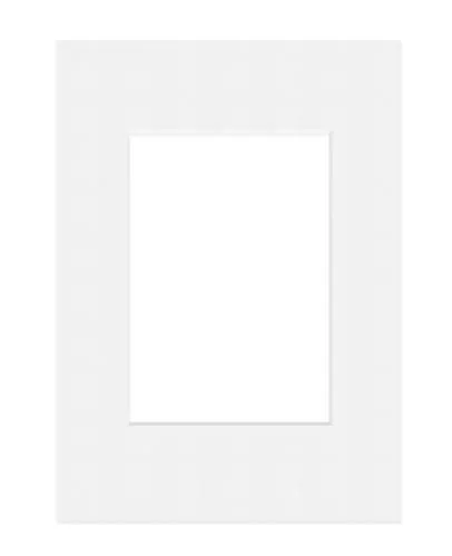 DEHA Design Passepartout Karton 21x29,7 cm (DIN A4) für Bilder im Format 13x18 cm, Hellweiß