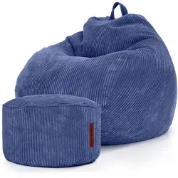 Green Bean® XXL Sitzsack & Pouf Set in blau von Green Bean