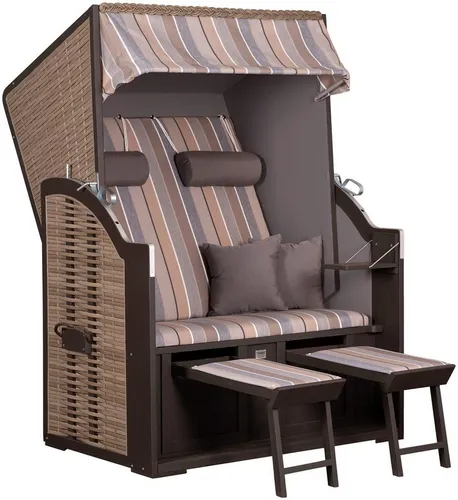 deVries TRENDY Strandkorb Compact PE nature grey Dessin 403 von deVries