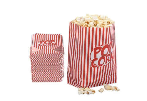 relaxdays Snackschale Retro Popcorntüten 48er Set, Papier von Relaxdays