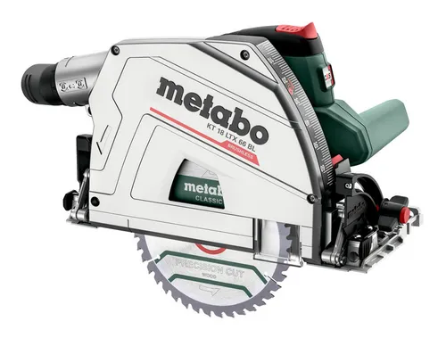 Metabo Tauchsäge KT 18 LTX 66 BL – Handkreissäge mit 2 Akkus - Sägen, 18V/8,0Ah, mit Hinterschnittfunktion für präzise Übergänge und hoher Schnittleistung bis 66mm, ideal für professionelle Anwendungen.