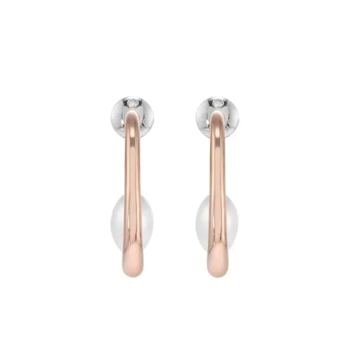 Skagen Damen-Creolen Agnethe Muschel Perle - SKJ1747791, L: 25x13.5x1.7mm, Edelstahl, Kein Edelstein